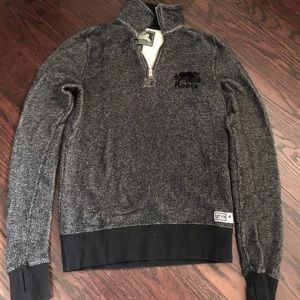 Roots Quarter Zip Sweatshirt in Salt and Pepper